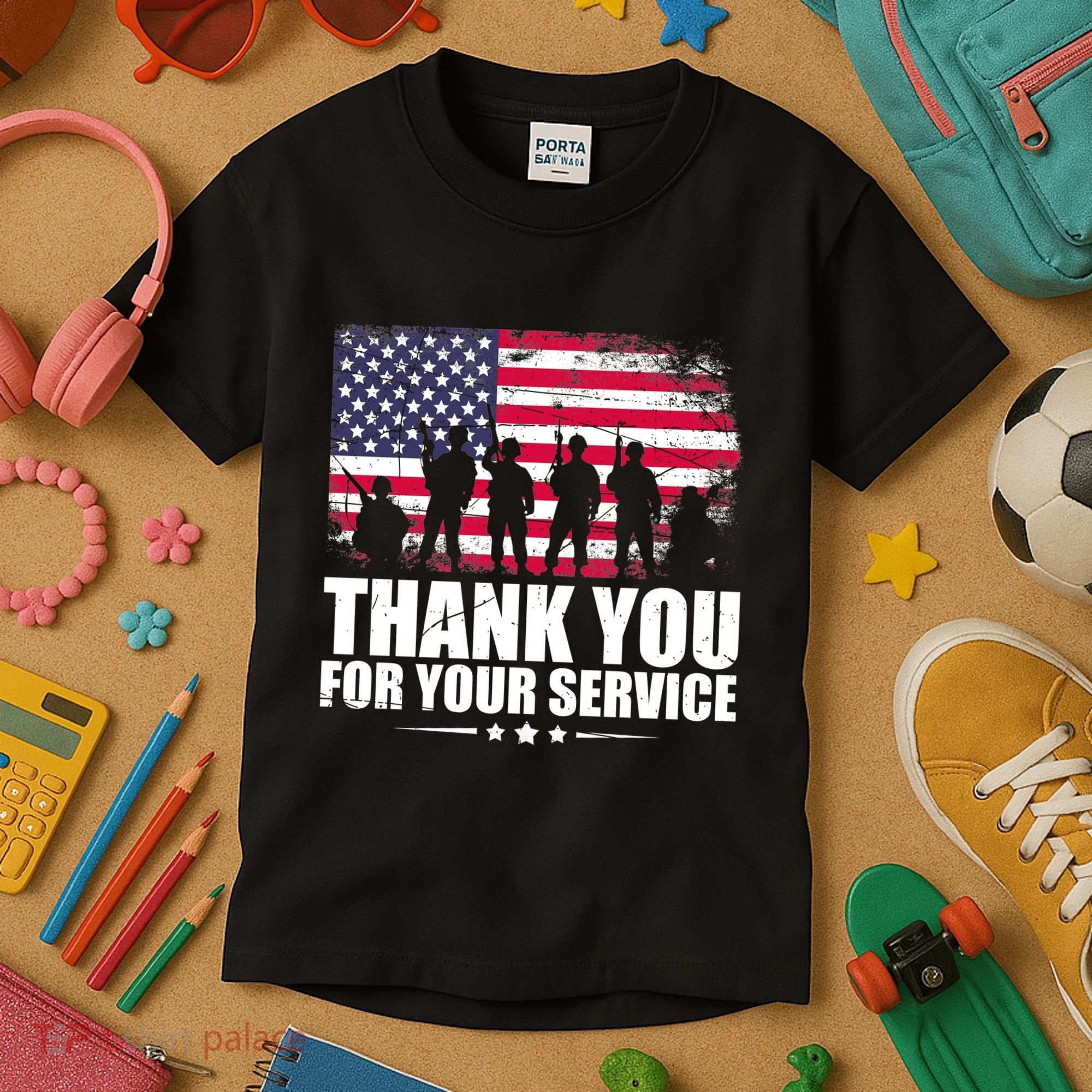 Thank You For Your Service Veteran Day Gift Kids T-Shirt