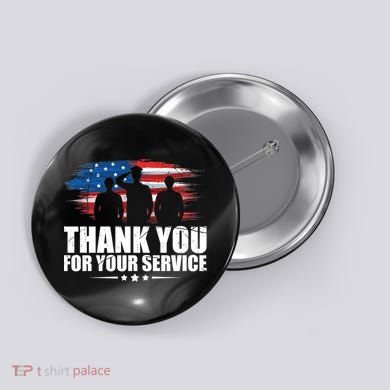 Thank You For Your Service Veteran Day Gift Button