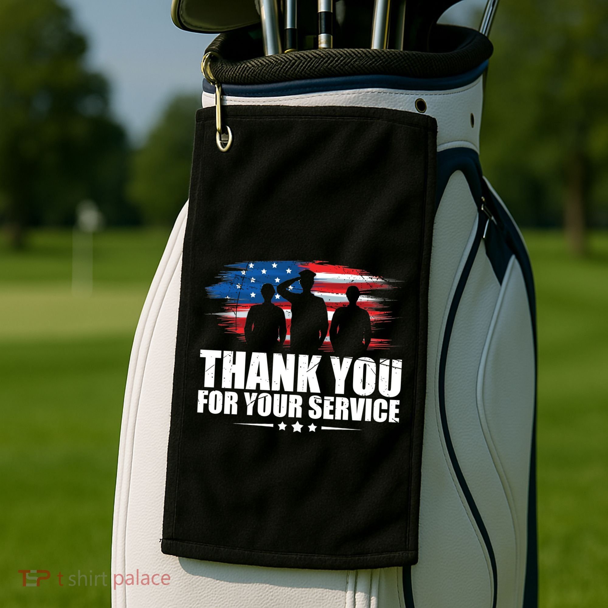 Thank You For Your Service Veteran Day Gift Golf Towel