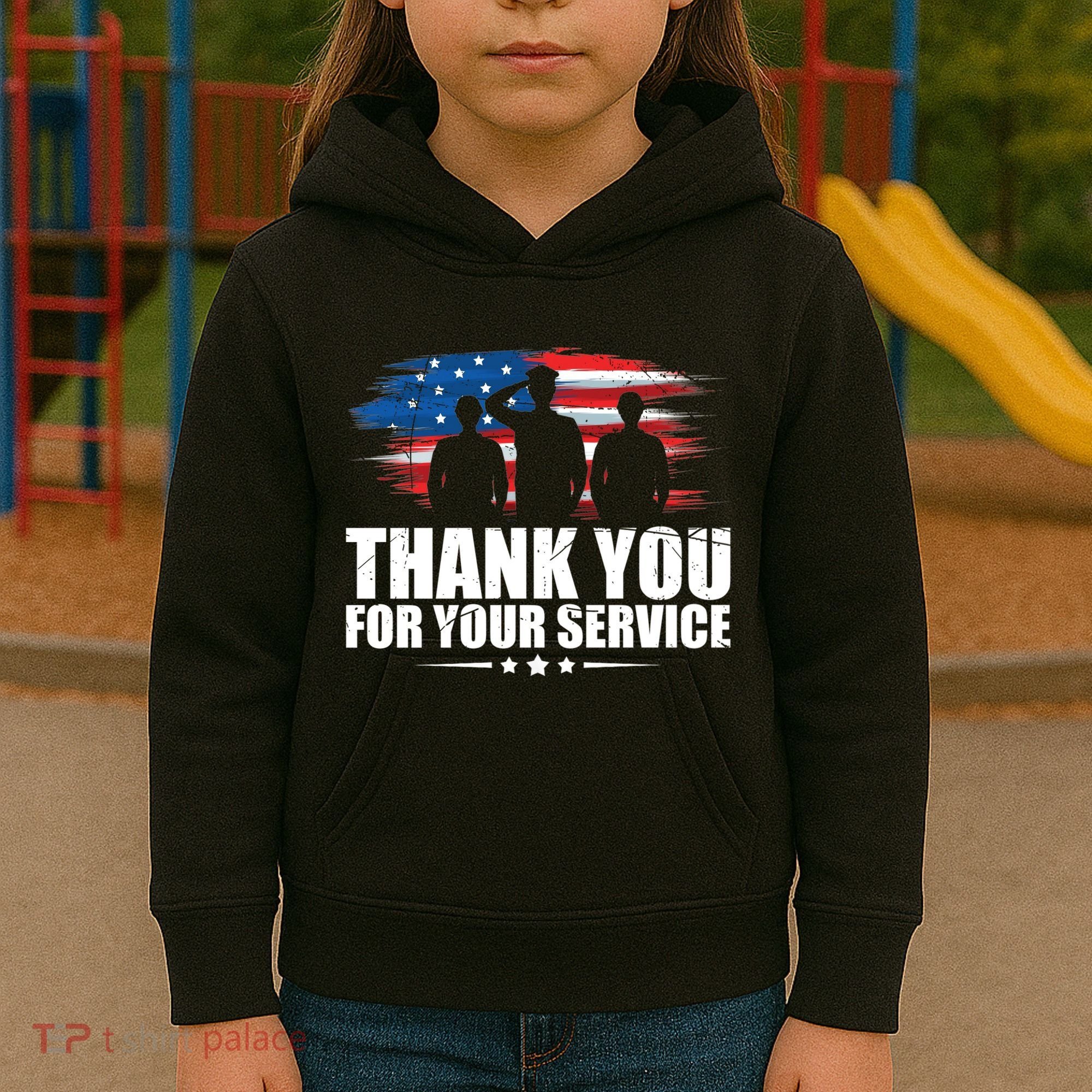 Thank You For Your Service Veteran Day Gift Kids Hoodie