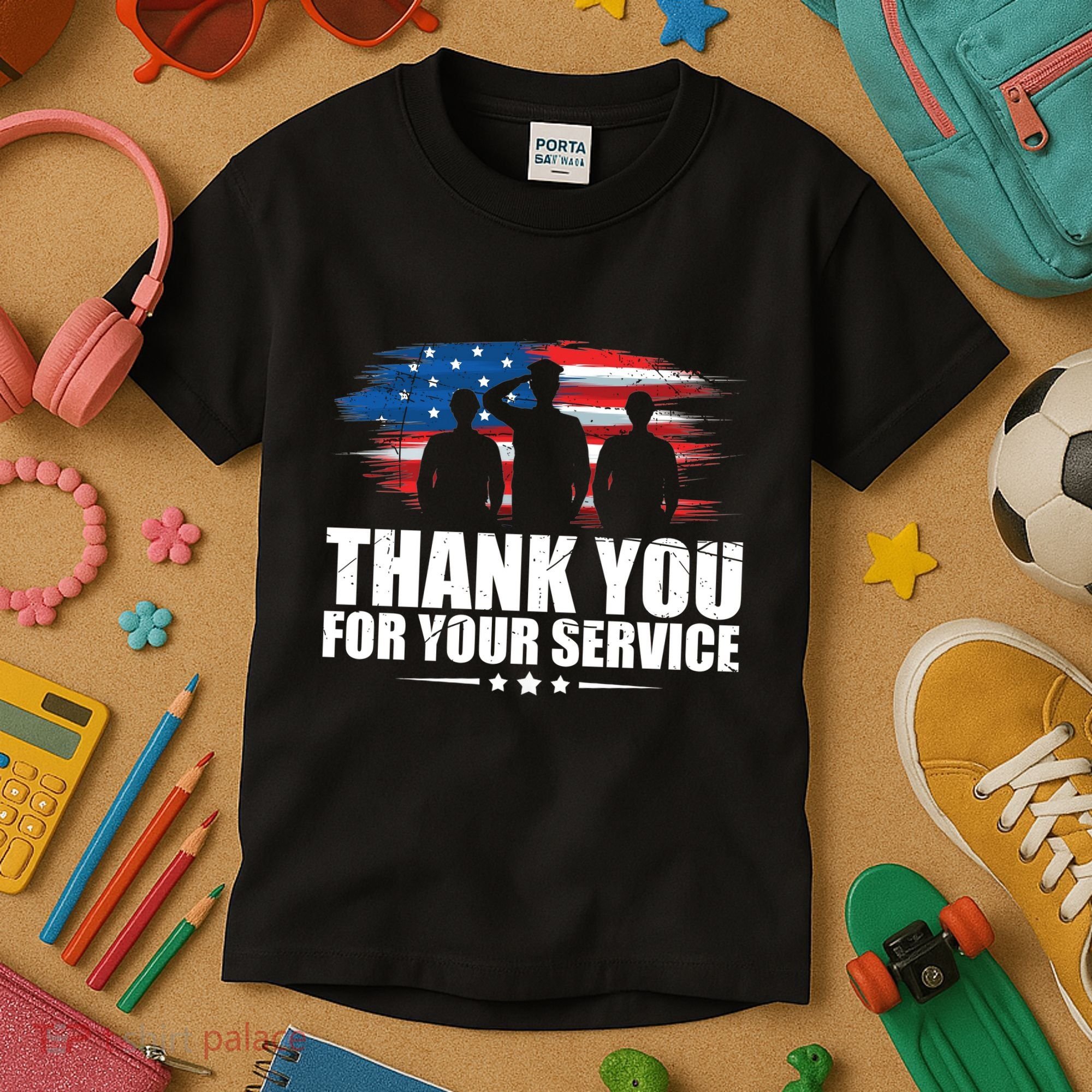 Thank You For Your Service Veteran Day Gift Kids T-Shirt