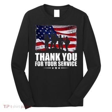 Thank You For Your Service Veteran Day Gift Long Sleeve Shirt