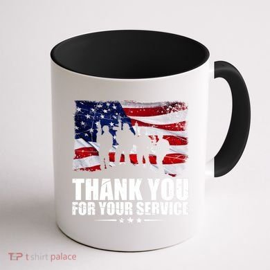 Thank You For Your Service Veteran Day Gift Coffee Mug back