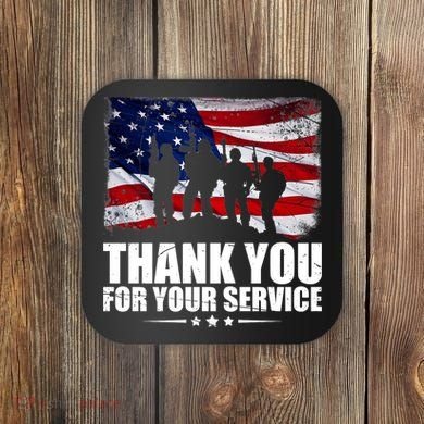 Thank You For Your Service Veteran Day Gift Coaster