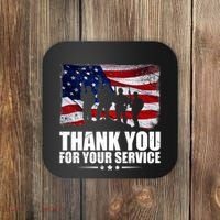 Thank You For Your Service Veteran Day Gift Coaster thumb 0