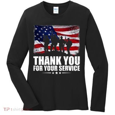 Thank You For Your Service Veteran Day Gift Women's Long Sleeve Shirt