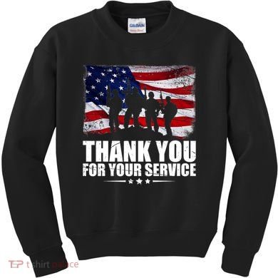 Thank You For Your Service Veteran Day Gift Kids Sweatshirt