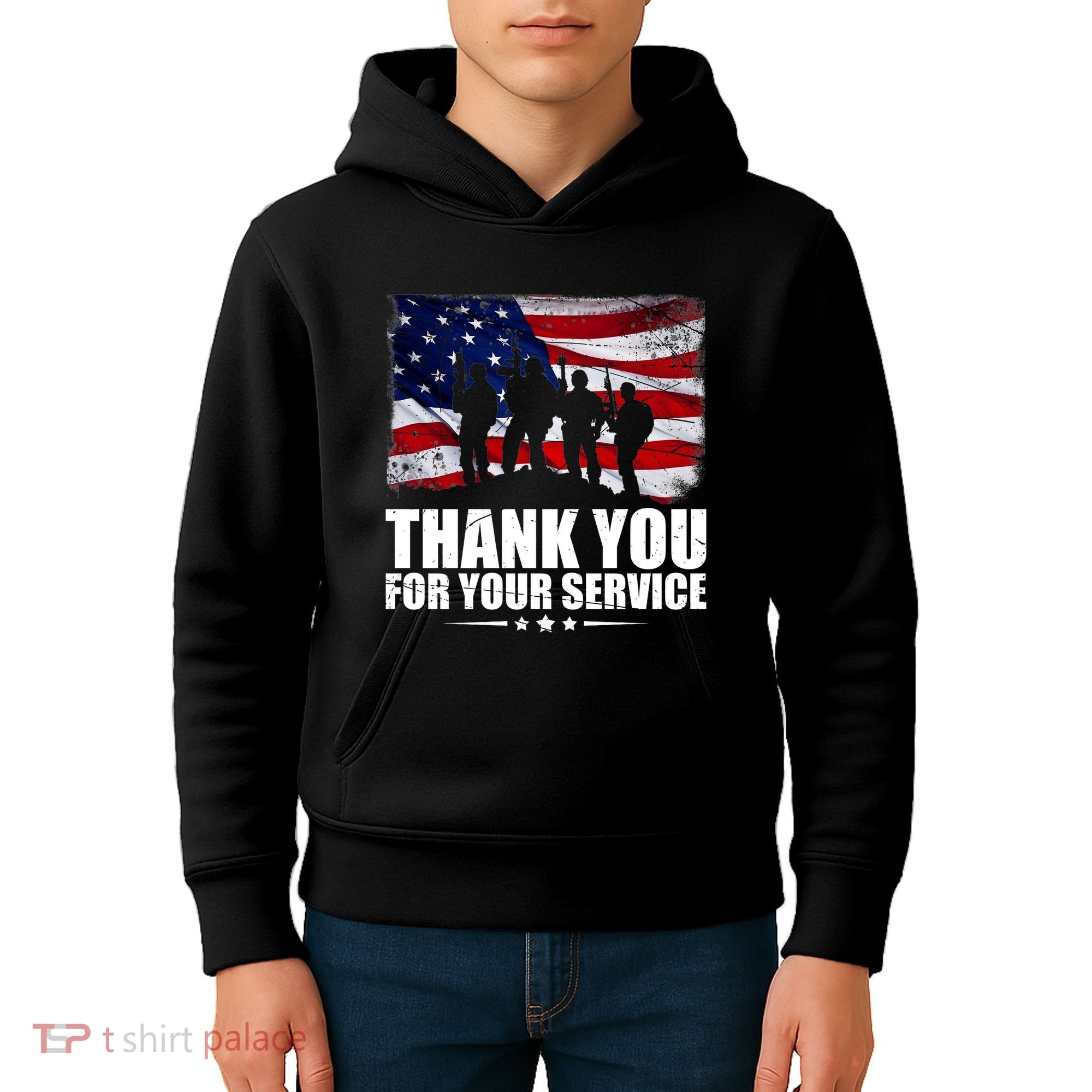 Thank You For Your Service Veteran Day Gift Kids Hoodie