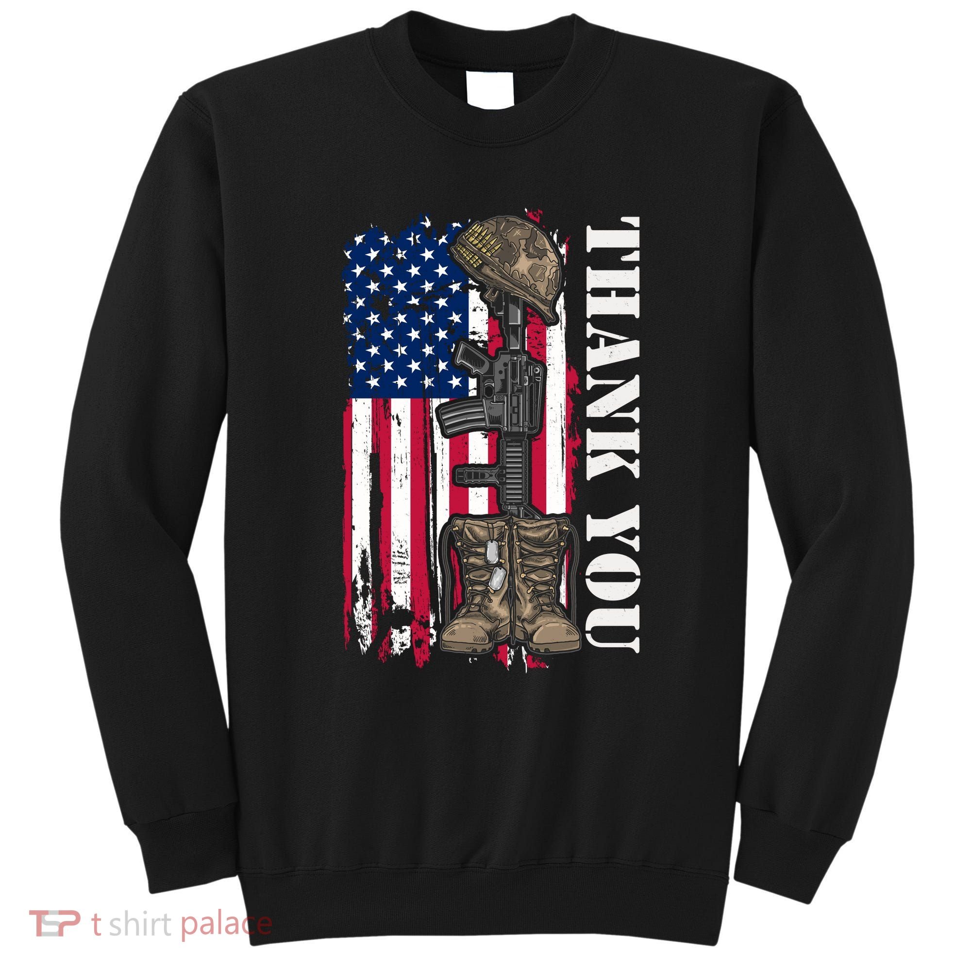 Thank You For Your Service Memorial Day USA American Flag Sweatshirt