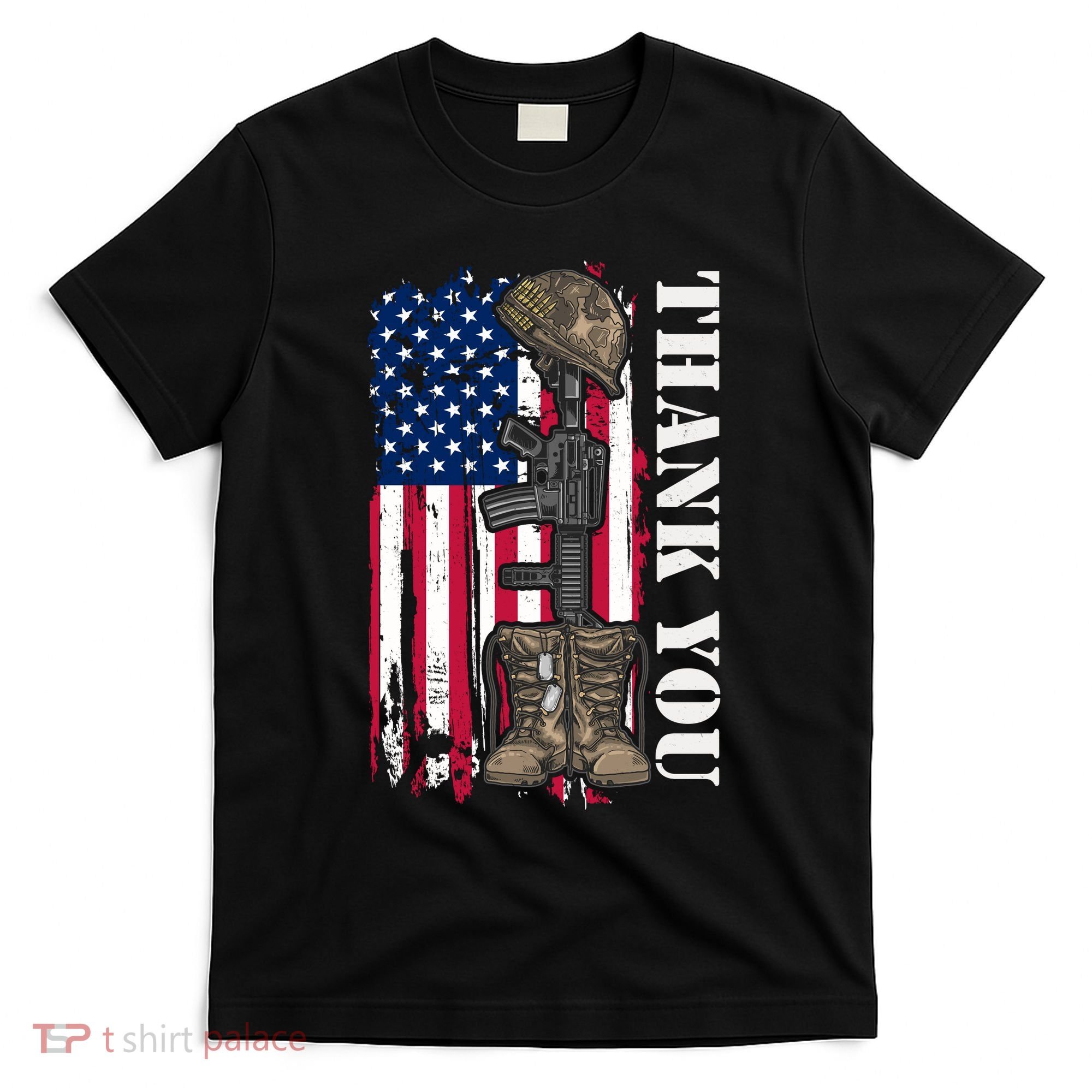 Thank You For Your Service Memorial Day USA American Flag T-Shirt