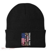 Thank You For Your Service Memorial Day USA American Flag Beanie thumb 0