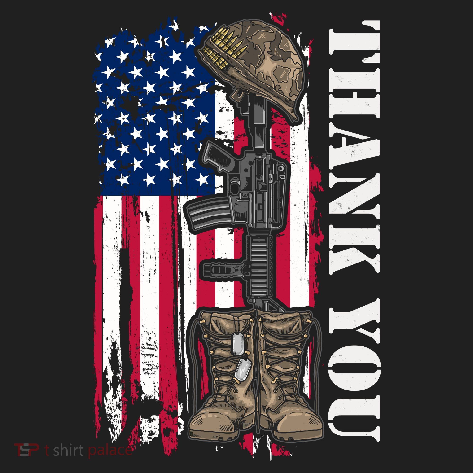 Thank You For Your Service Memorial Day USA American Flag Beanie