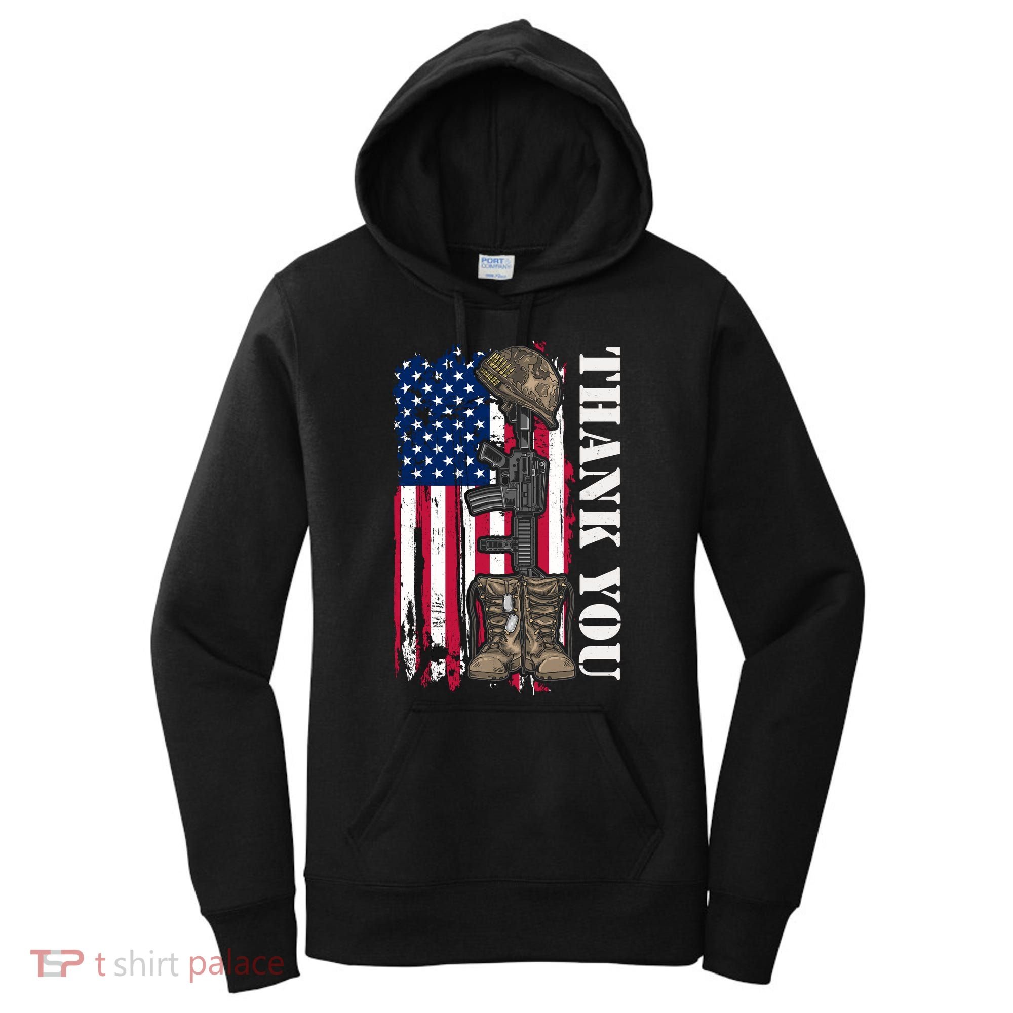 Thank You For Your Service Memorial Day USA American Flag Women's Hoodie