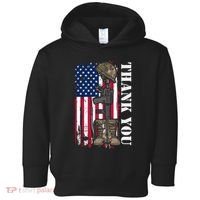 Thank You For Your Service Memorial Day USA American Flag Toddler Hoodie thumb 0