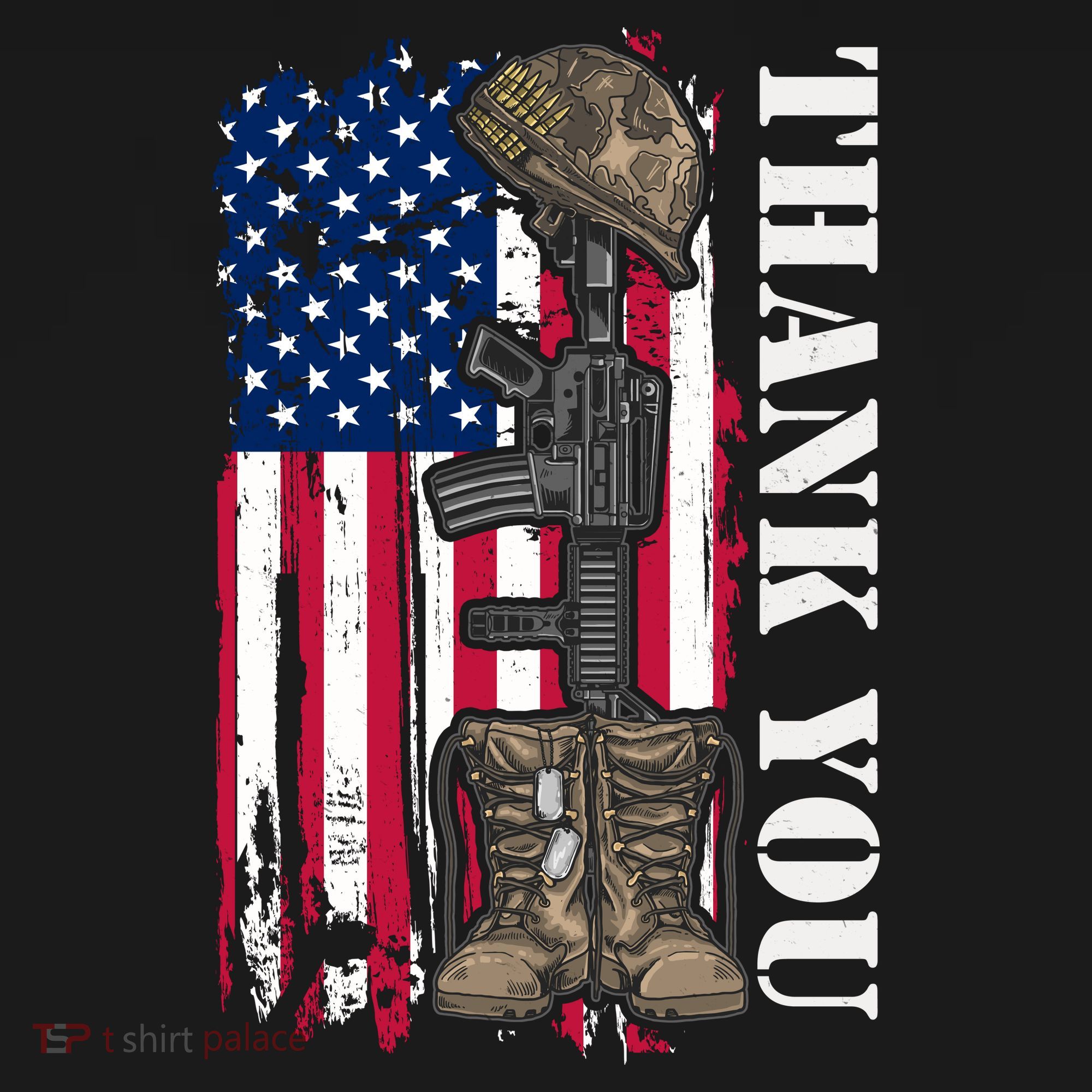 Thank You For Your Service Memorial Day USA American Flag Toddler Hoodie