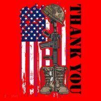 Thank You For Your Service Memorial Day USA American Flag Santa Hat thumb 1