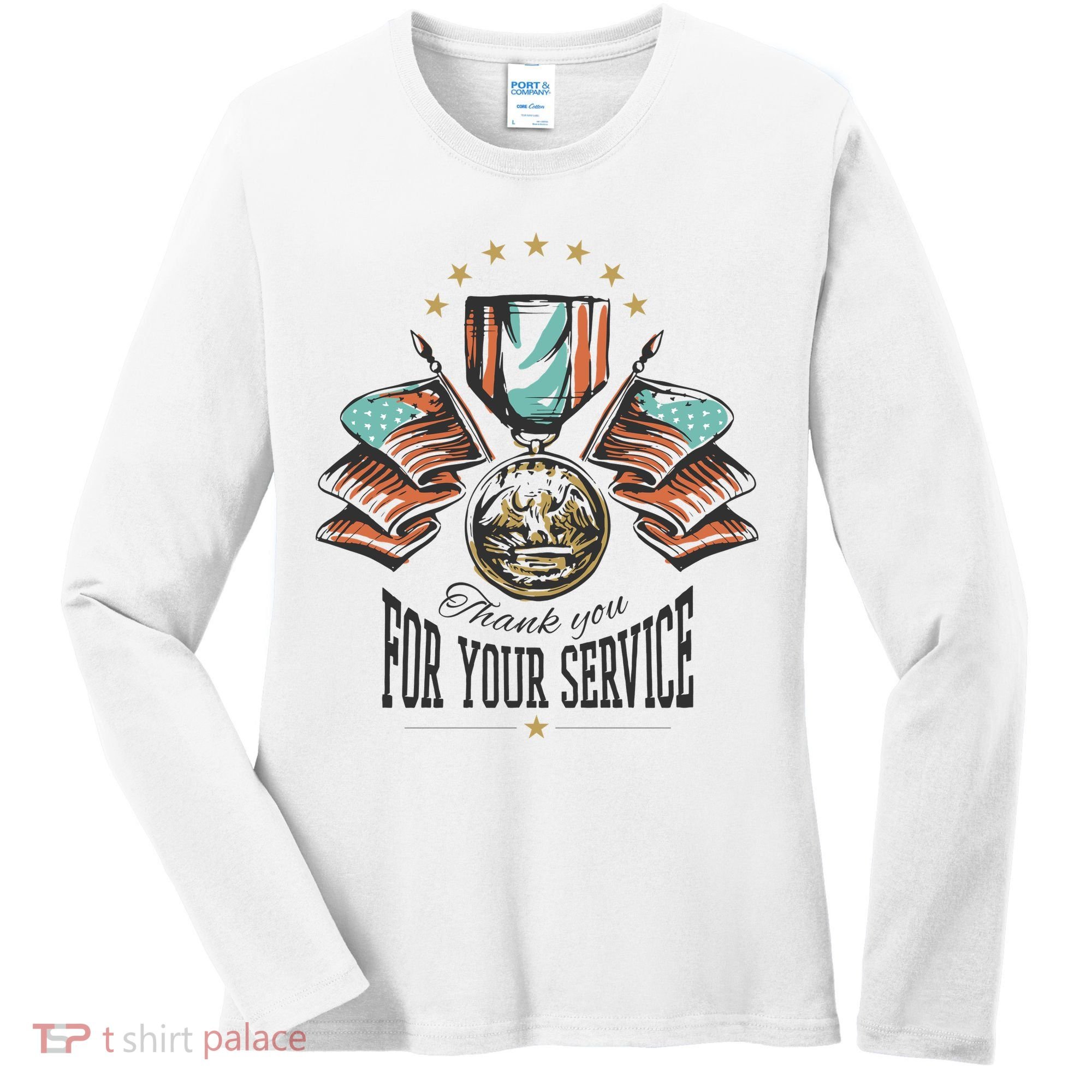 Thank You For Your Service Veteran Women's Long Sleeve Shirt