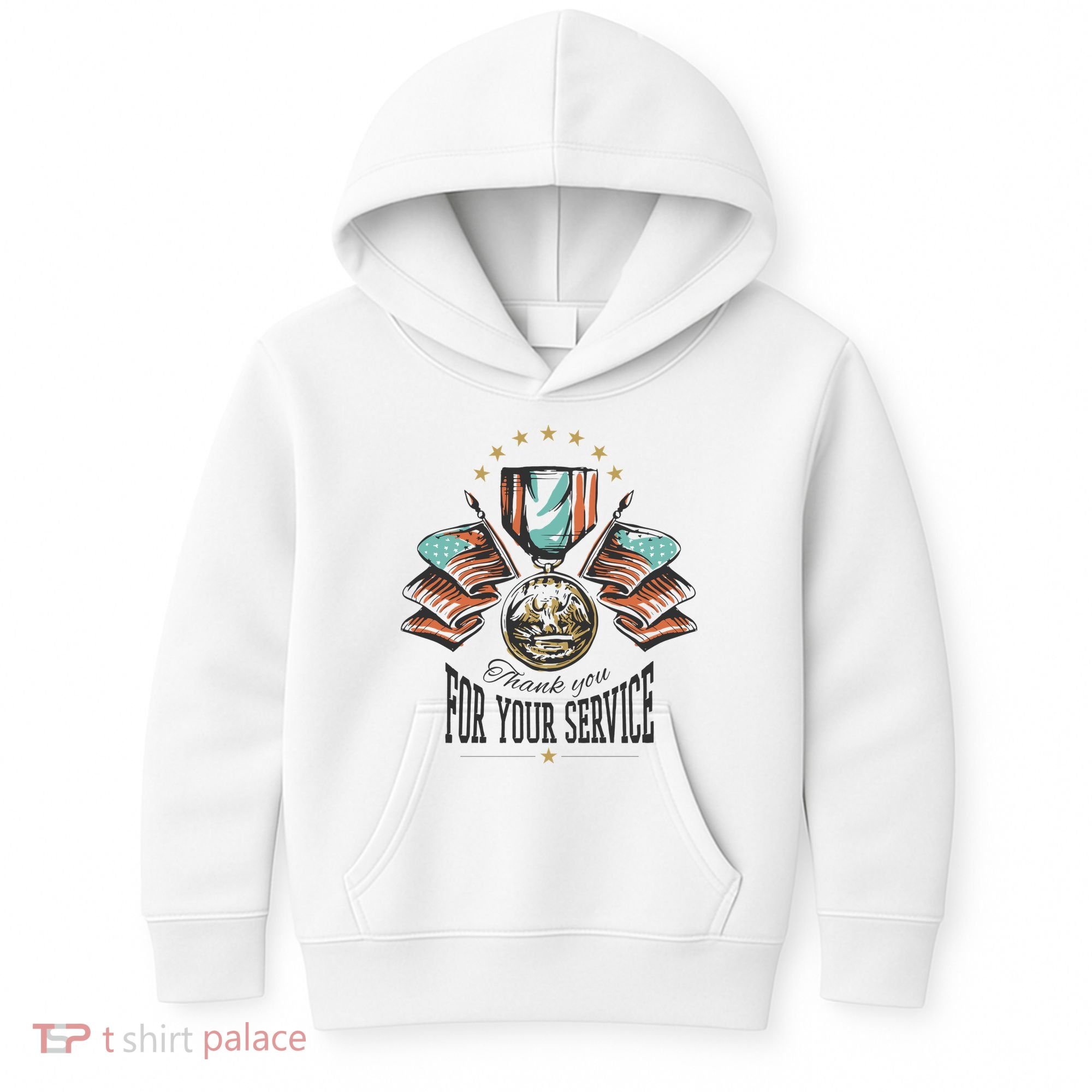 Thank You For Your Service Veteran Kids Hoodie