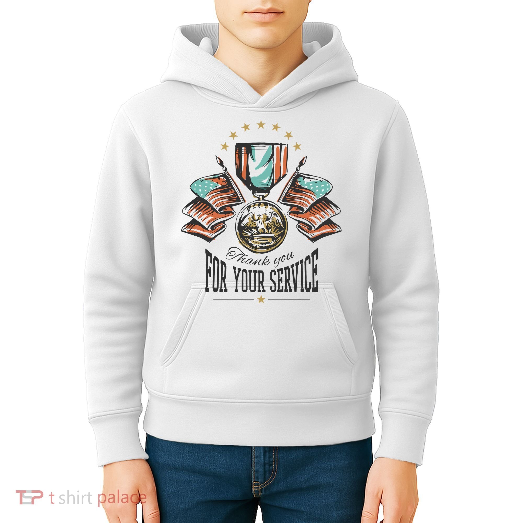 Thank You For Your Service Veteran Kids Hoodie