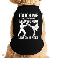 Taekwondo Your First Lesson Is Free Funny Martial Artist Gift Doggie Tank thumb 0
