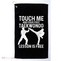 Taekwondo Your First Lesson Is Free Funny Martial Artist Gift Golf Towel thumb 0