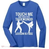 Taekwondo Your First Lesson Is Free Funny Martial Artist Gift Women's Long Sleeve Shirt thumb 0