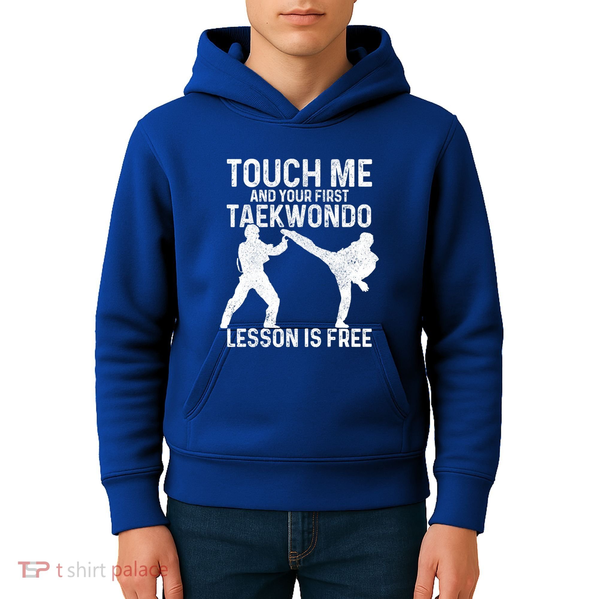 Taekwondo Your First Lesson Is Free Funny Martial Artist Gift Kids Hoodie
