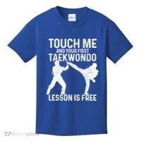 Taekwondo Your First Lesson Is Free Funny Martial Artist Gift Kids T-Shirt thumb 0