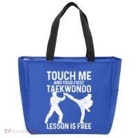 Taekwondo Your First Lesson Is Free Funny Martial Artist Gift Tote Bag thumb 0