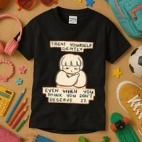 Treat Yourself Gently Even When You Think You Kids T-Shirt thumb 3