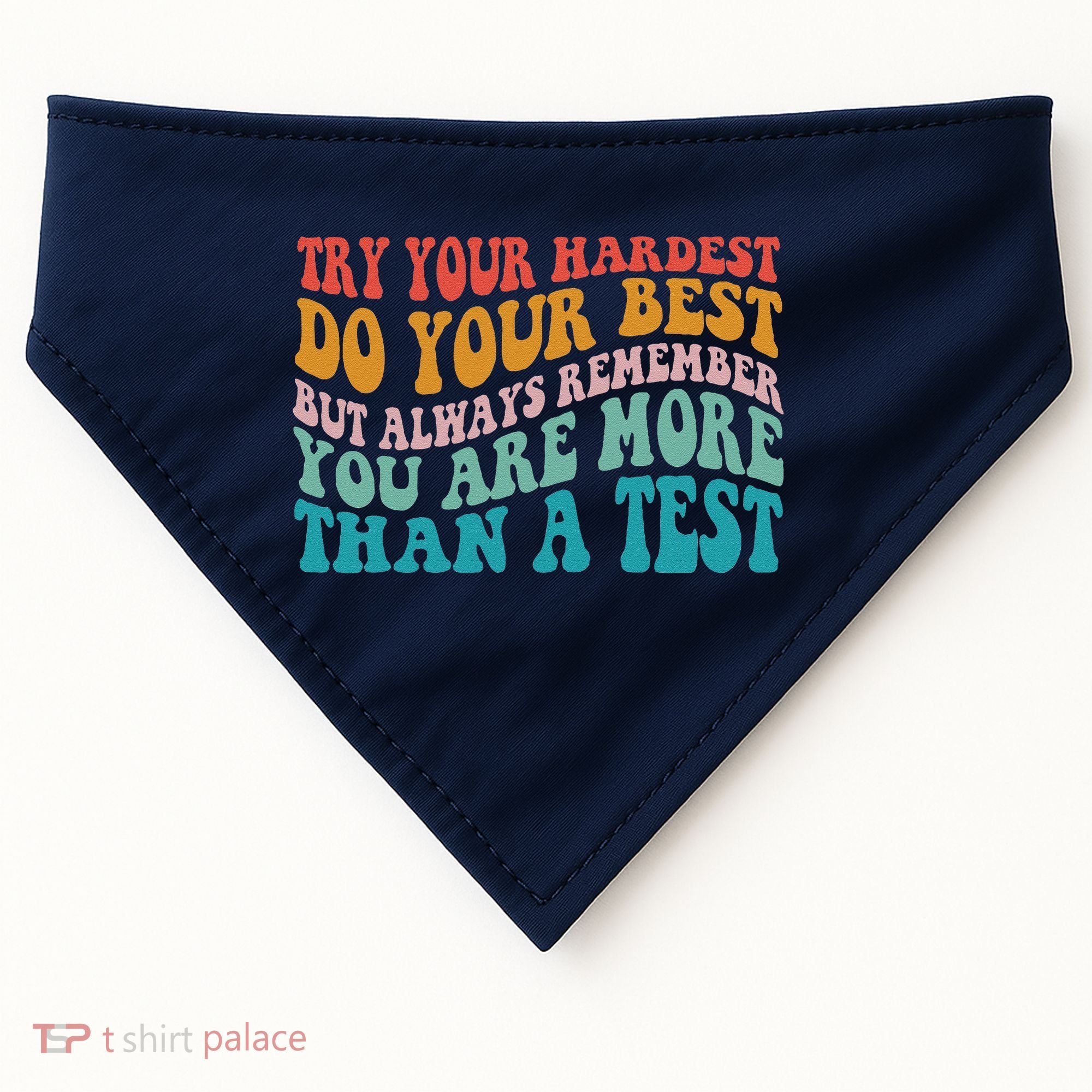 Try Your Hardest Do Your Best Teacher Te Day USA-Made Doggie Bandana