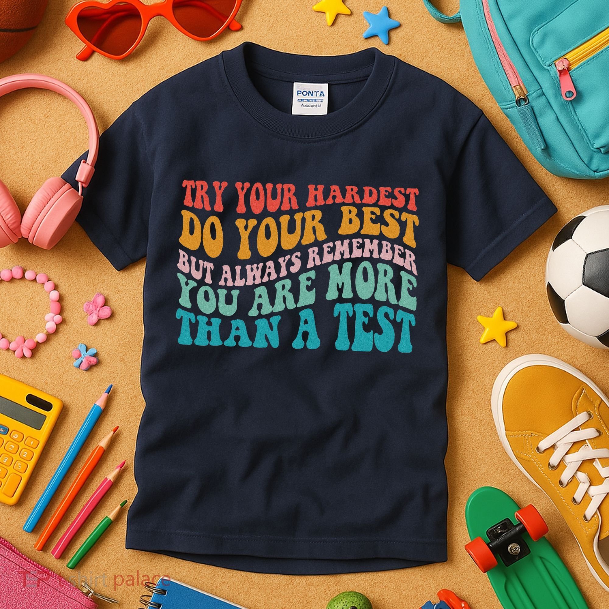 Try Your Hardest Do Your Best Teacher Te Day Kids T-Shirt