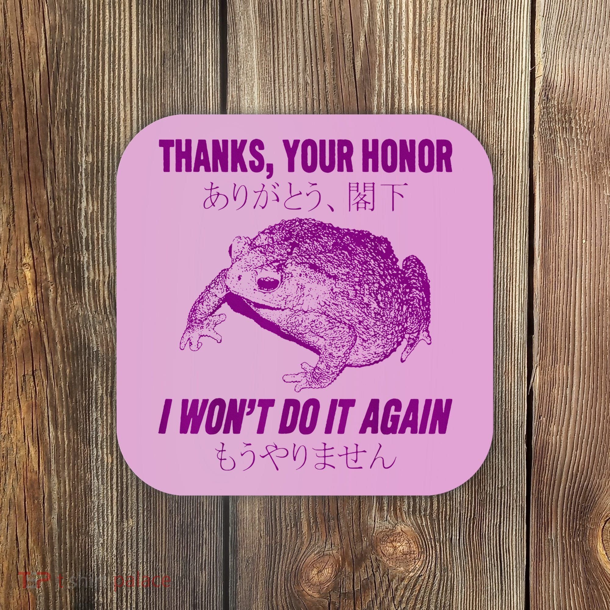 Thanks Your Honor I WonT Do It Again Frog Coaster