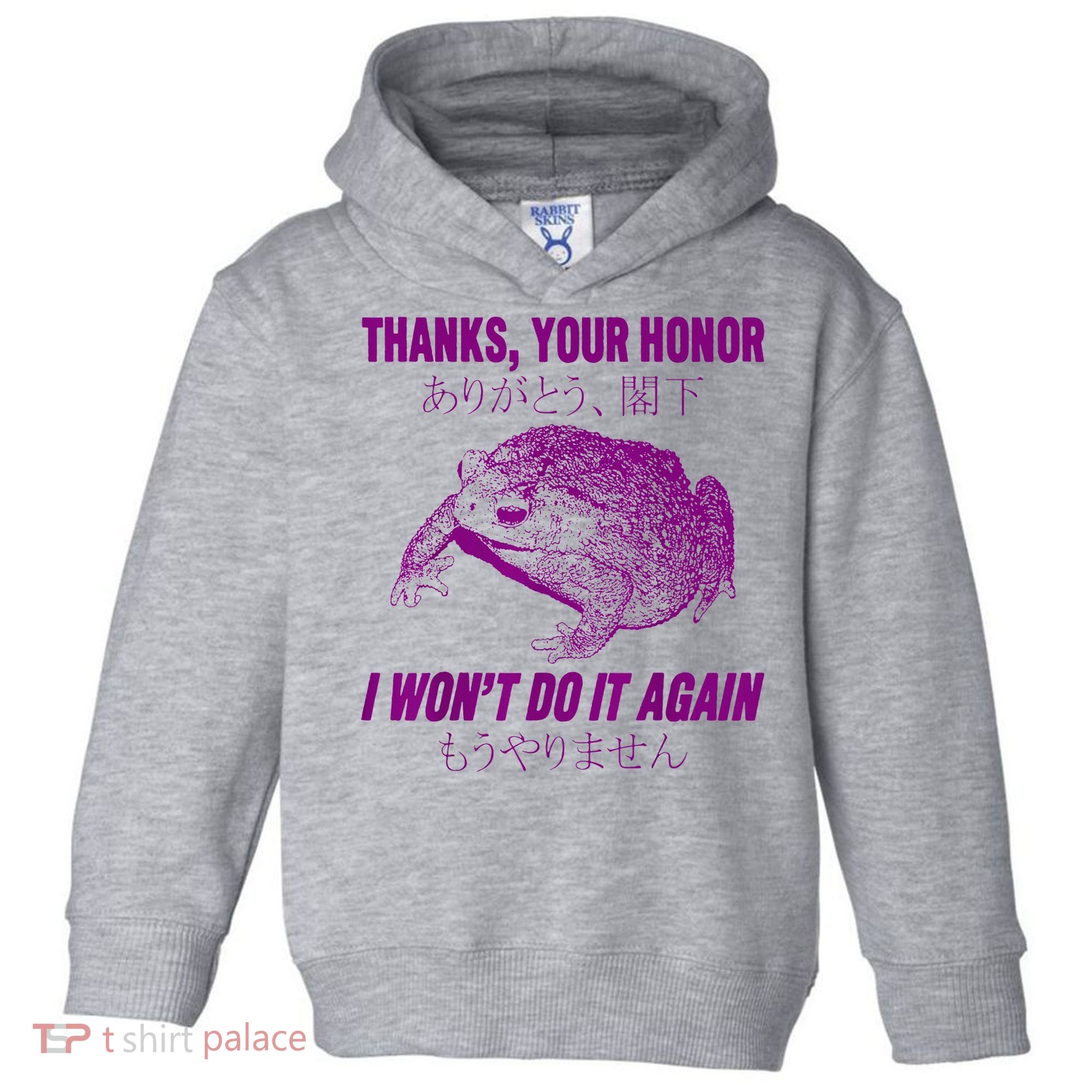 Thanks Your Honor I WonT Do It Again Frog Toddler Hoodie