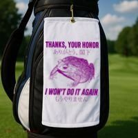 Thanks Your Honor I WonT Do It Again Frog Golf Towel thumb 2