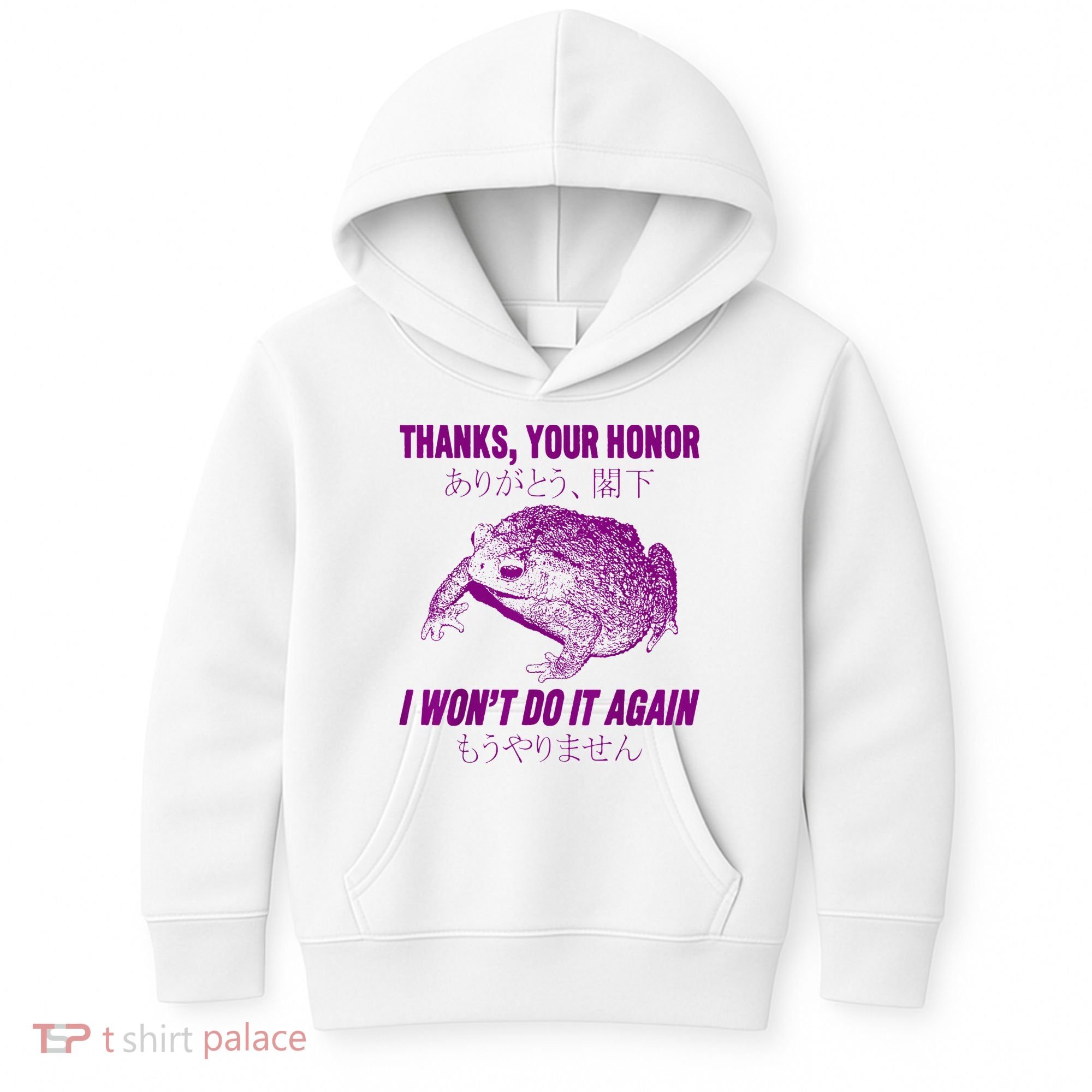 Thanks Your Honor I WonT Do It Again Frog Kids Hoodie