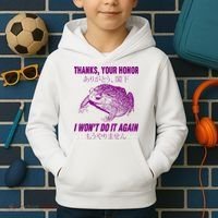 Thanks Your Honor I WonT Do It Again Frog Kids Hoodie thumb 2