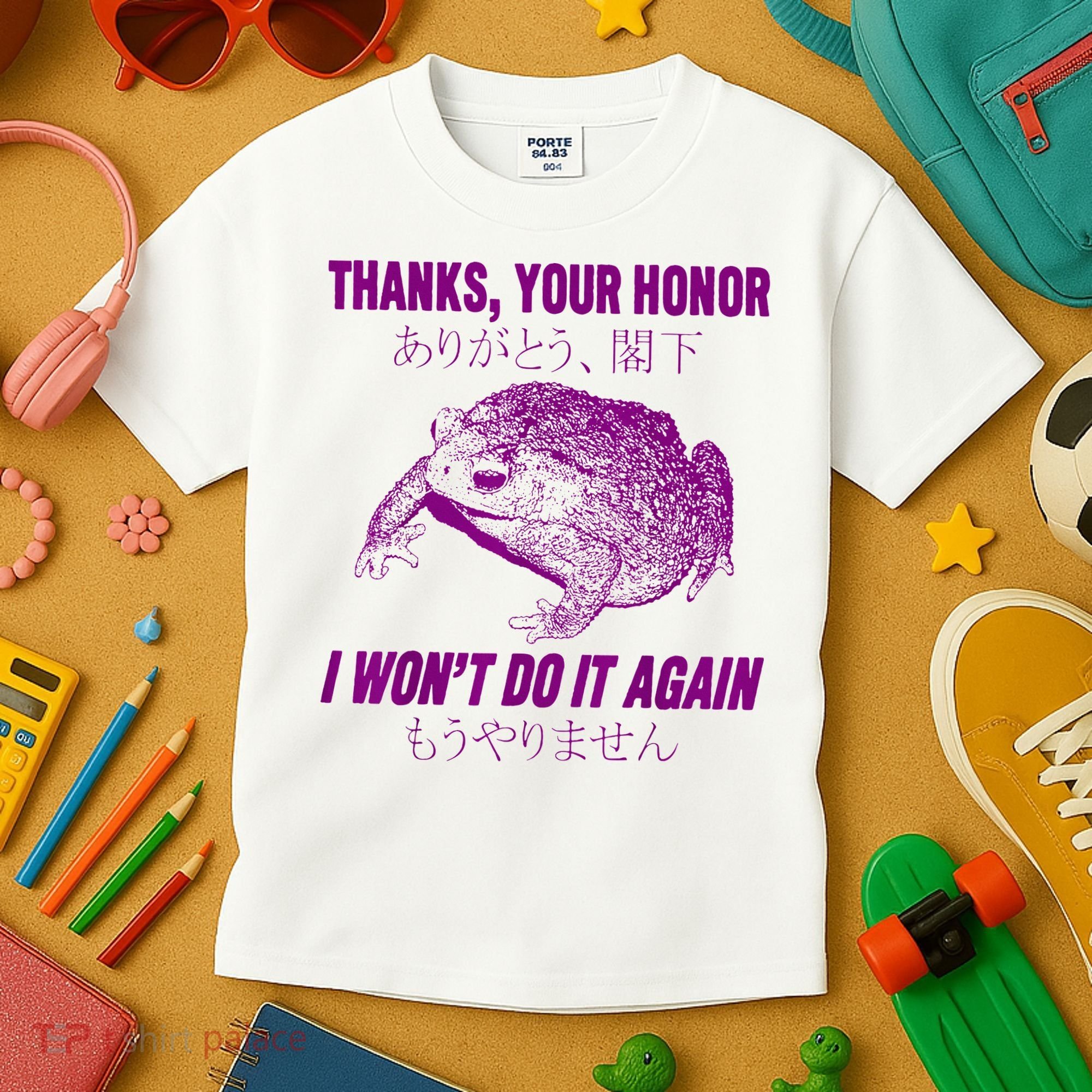 Thanks Your Honor I WonT Do It Again Frog Kids T-Shirt