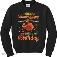 Thanksgiving Yes It's My Birthday Kids Sweatshirt thumb 0
