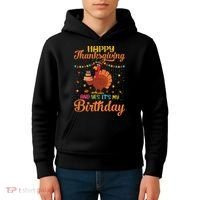 Thanksgiving Yes It's My Birthday Kids Hoodie thumb 4