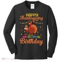 Thanksgiving Yes It's My Birthday Kids Long Sleeve Shirt thumb 0