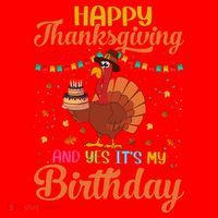 Thanksgiving Yes It's My Birthday Santa Hat thumb 1