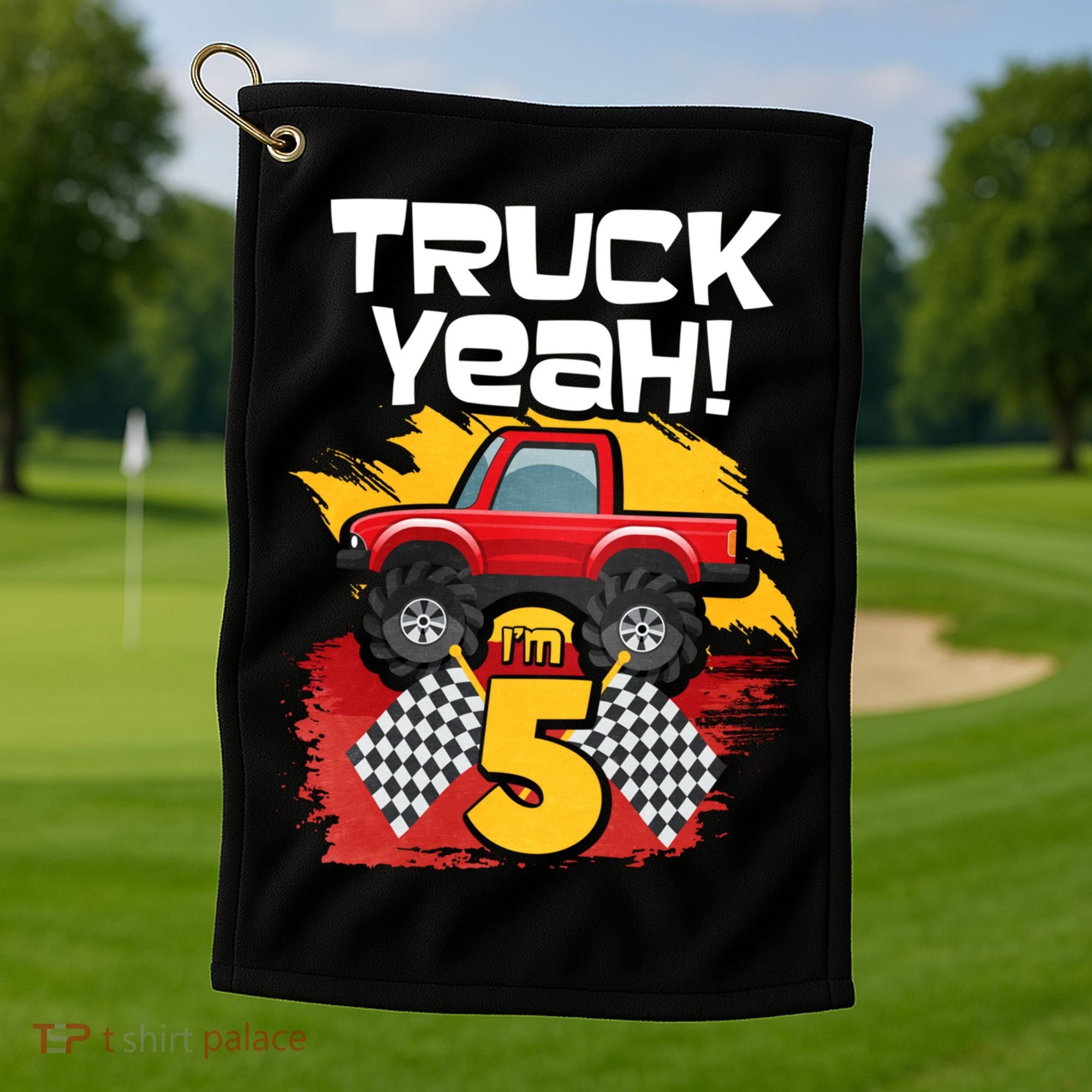 Truck Yeah Im 5 Funny Gift Golf Towel