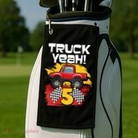 Truck Yeah Im 5 Funny Gift Golf Towel thumb 2