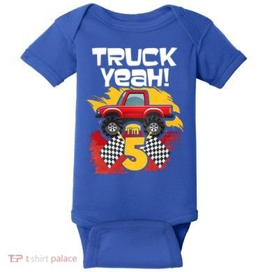 Truck Yeah Im 5 Funny Gift Baby Bodysuit