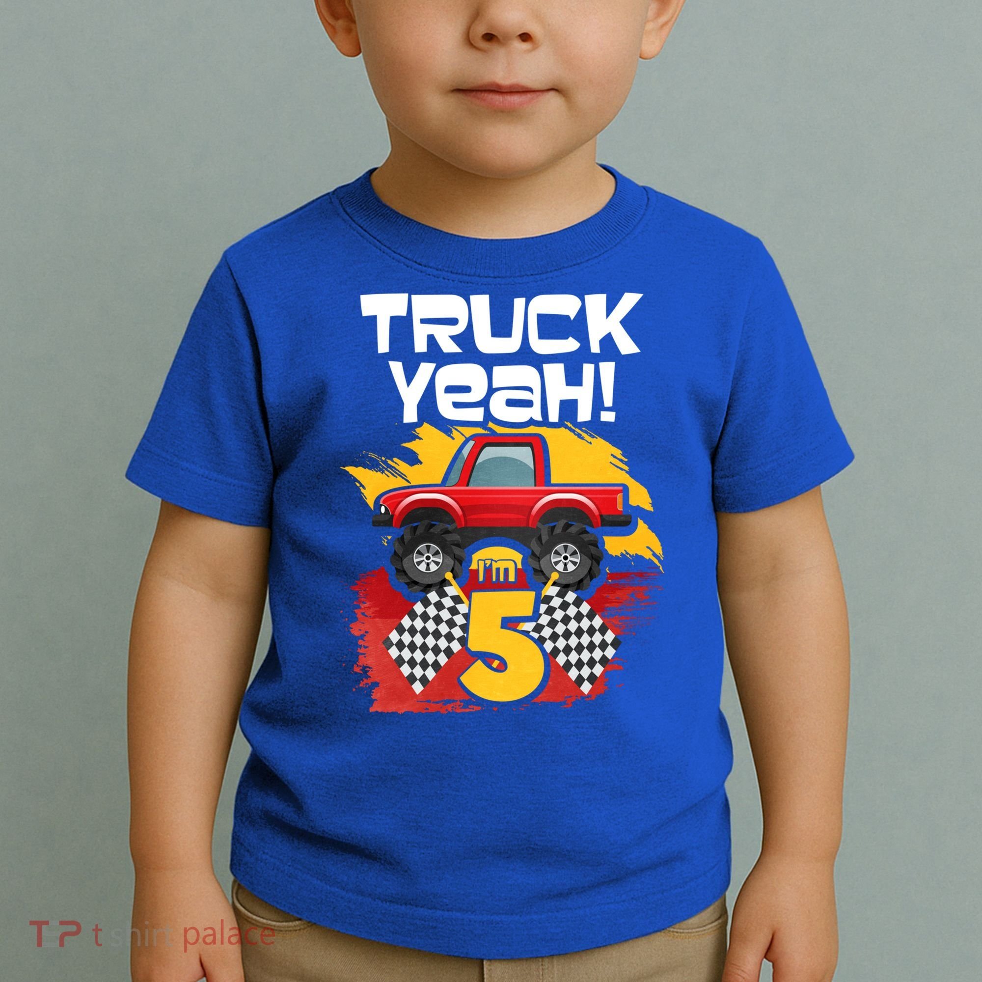Truck Yeah Im 5 Funny Gift Toddler T-Shirt