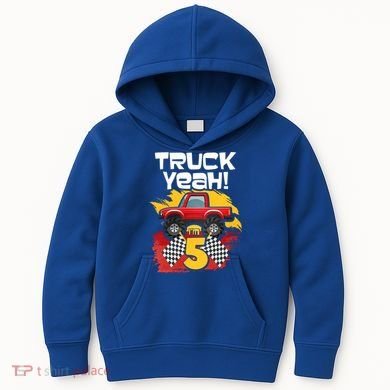 Truck Yeah Im 5 Funny Gift Kids Hoodie