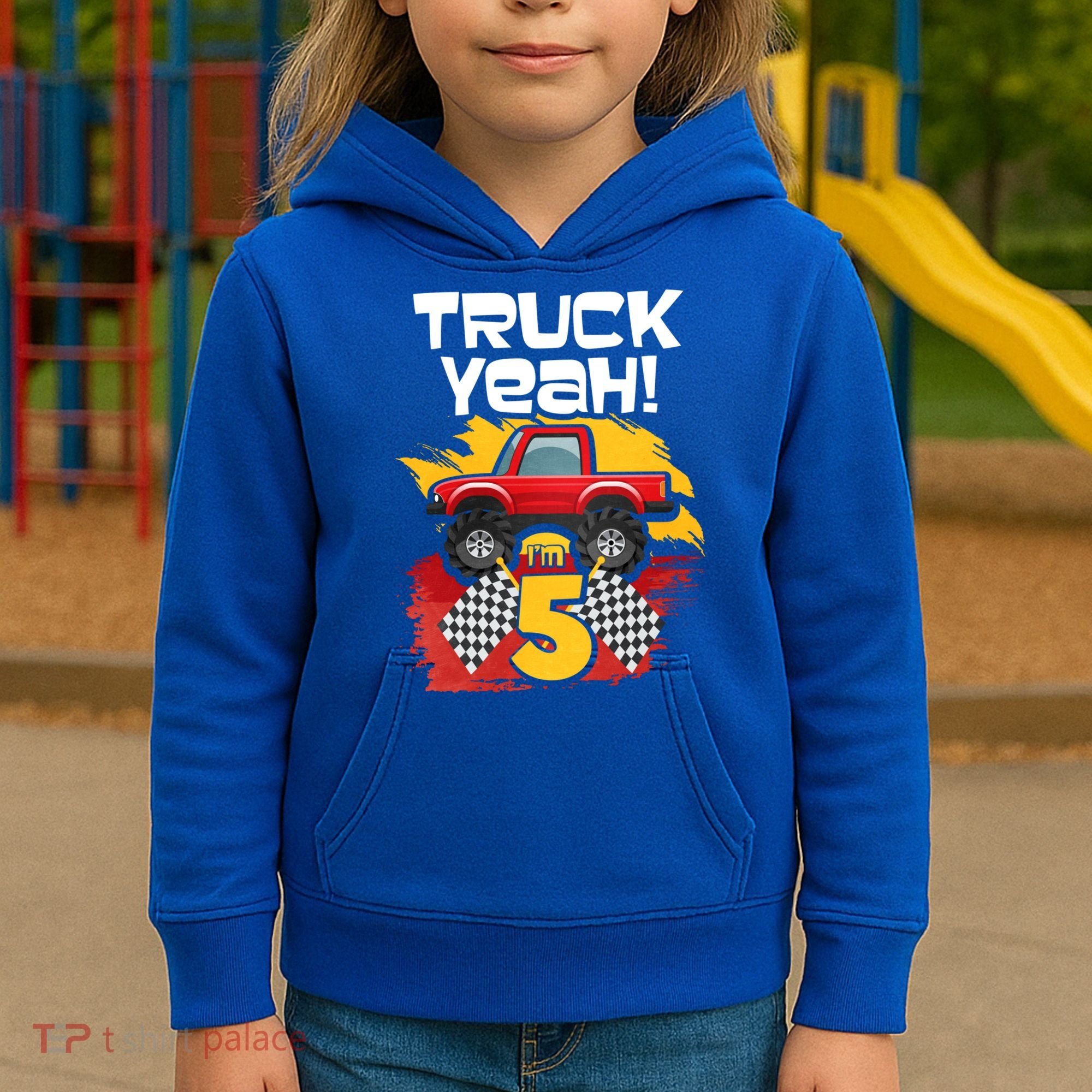 Truck Yeah Im 5 Funny Gift Kids Hoodie