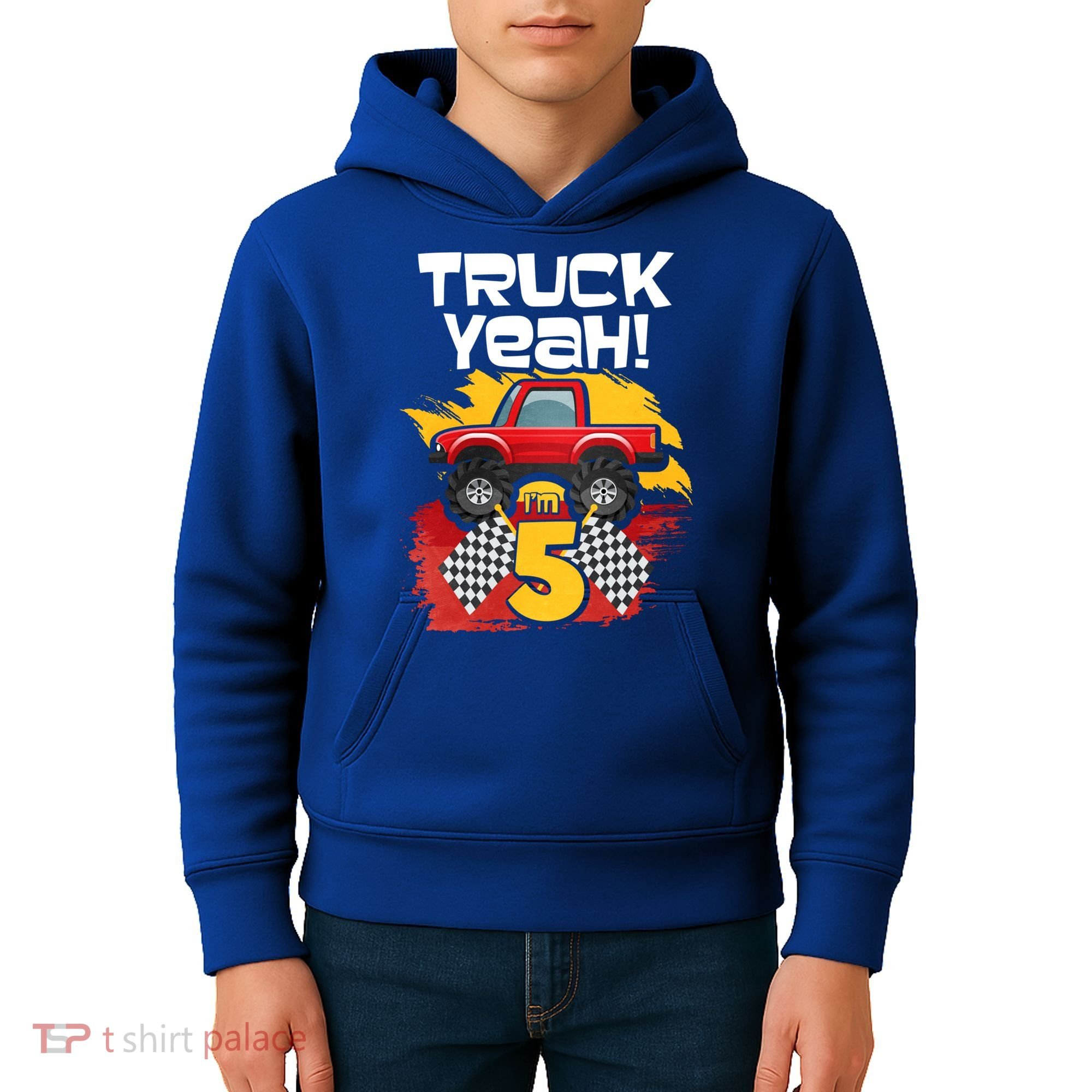 Truck Yeah Im 5 Funny Gift Kids Hoodie