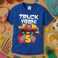 Truck Yeah Im 5 Funny Gift Kids T-Shirt thumb 3